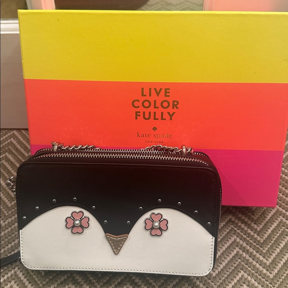 Kate Spade New York Frosty Penguin Purse NWT in a Colorful Heavy Duty Kate Box